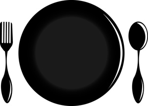 place setting of a dinner plate and a fork and spoon set for a meal